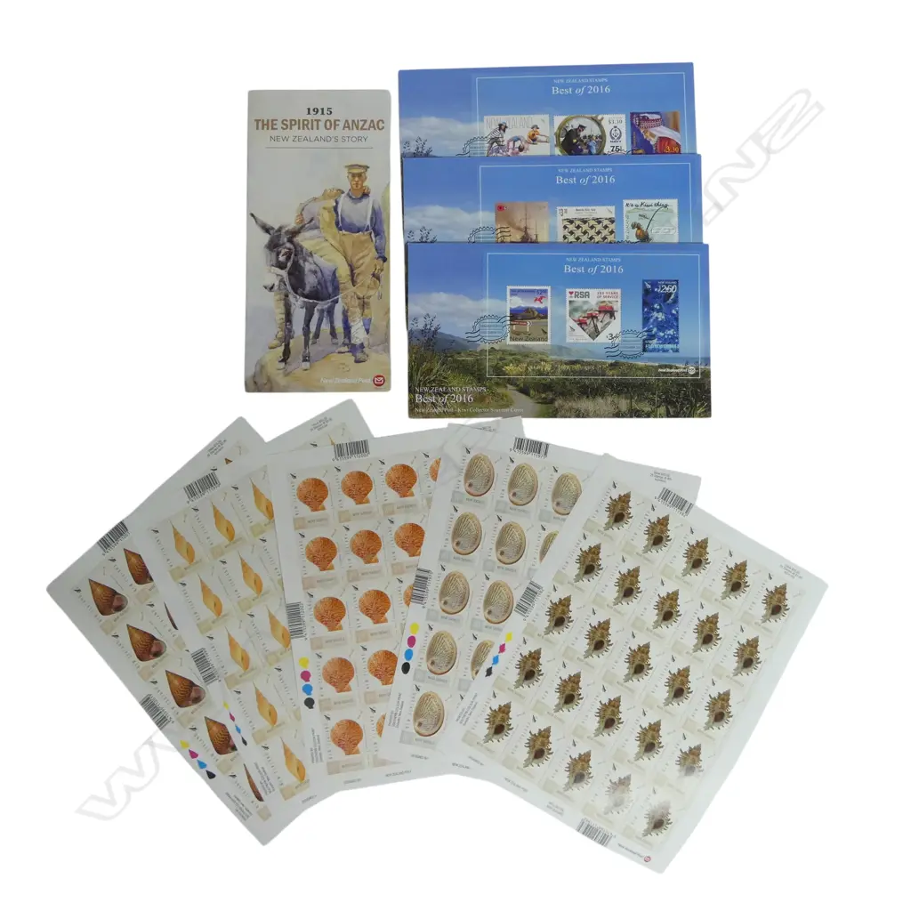 5 N.Z. UNCUT STAMP SHEETS + OTHER ASST. N.Z. STAMPS  Image 1++