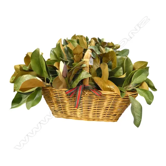 CANE BASKET + FAUX FOLIAGE W.510mm