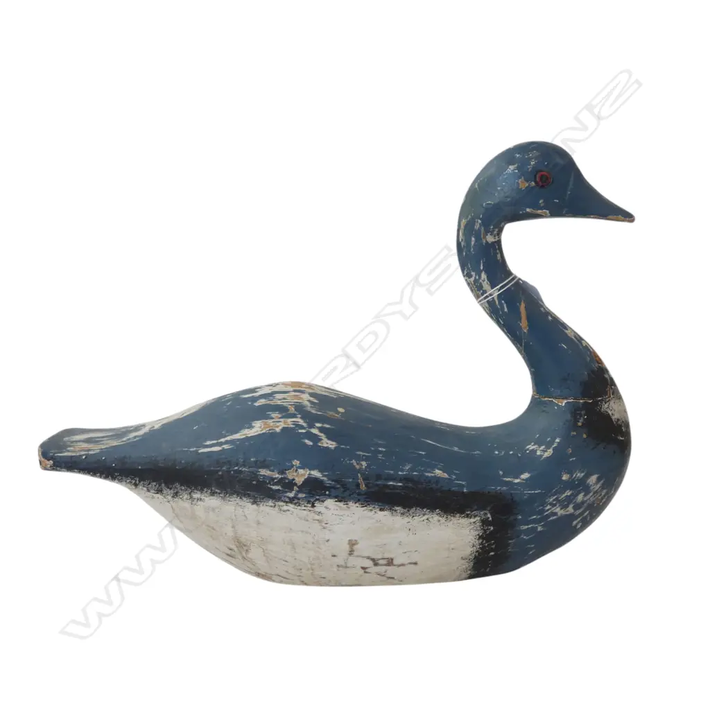 BLUE PAINTED DECOR DUCK H.280mm Image 1++