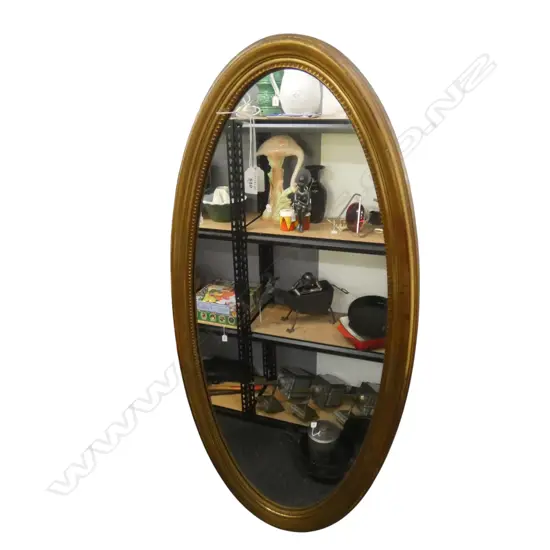 GILT FRAMED OVOID WALL MIRROR L820 W390MM
