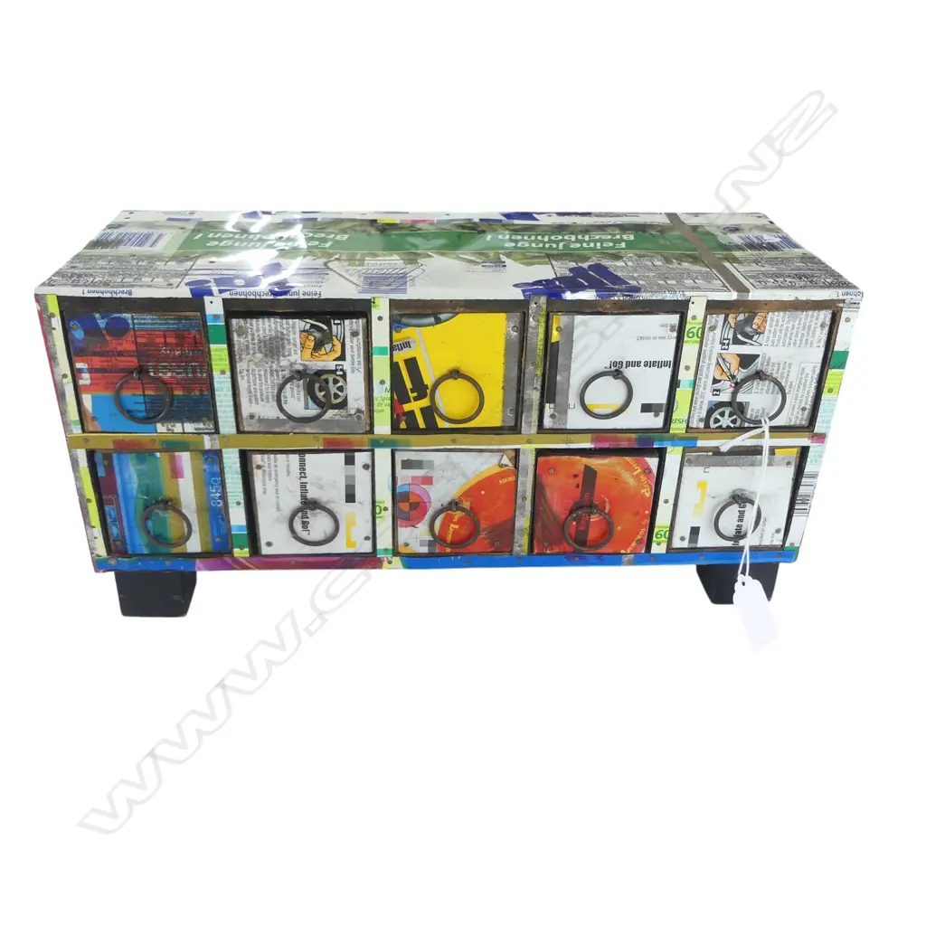 MINI DRAWERS w. TIN FINISH W.345mm Image 1++