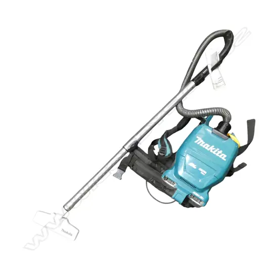 MAKITA 36V BACKPACK VACUUM CLEANER battery powered takes 2 batteries which aren't present. NO BATTERIES. does work.