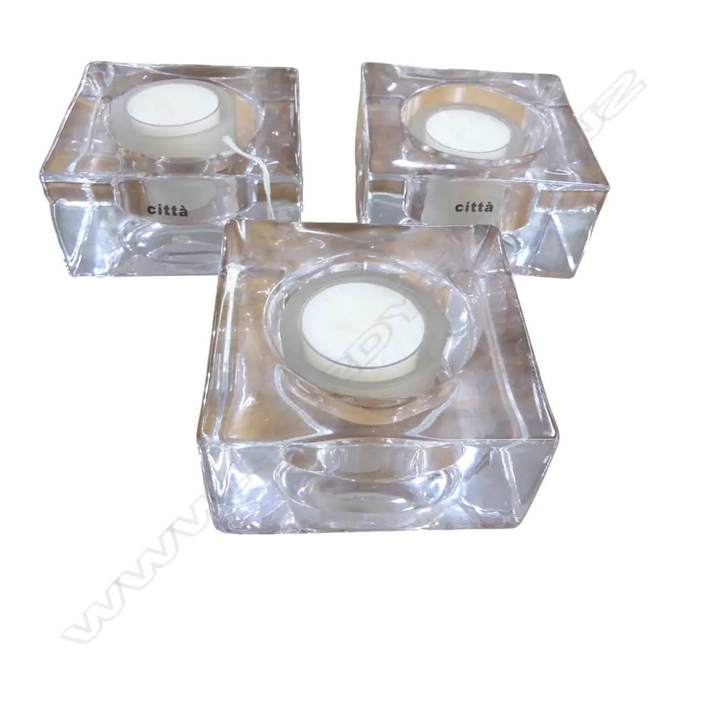 THREE CUBE GLASS CITTA TEA LIGHT CANDLE’S Image 1++