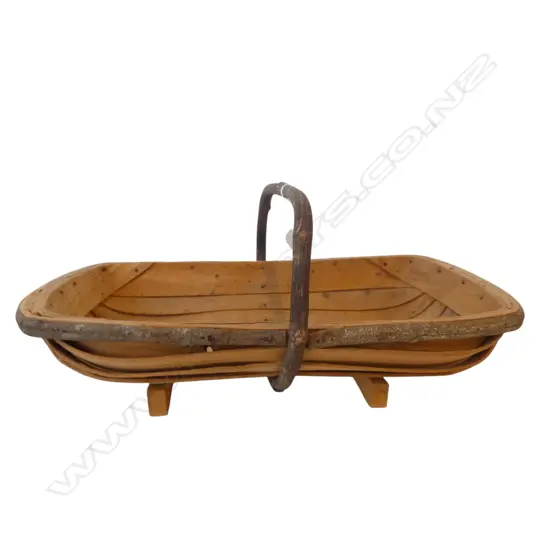 WOODEN TRUG BASKET W.585mm