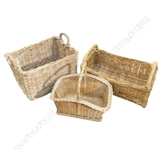 3 CANE BASKETS 