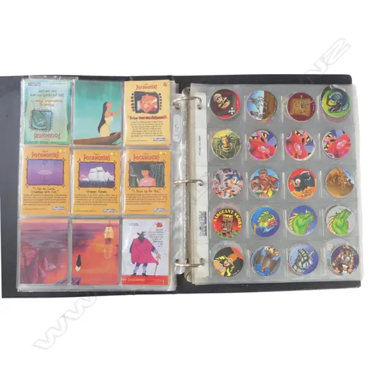 FOLDER OF ASST. COLLECTORS CARDS basketball, comics etc