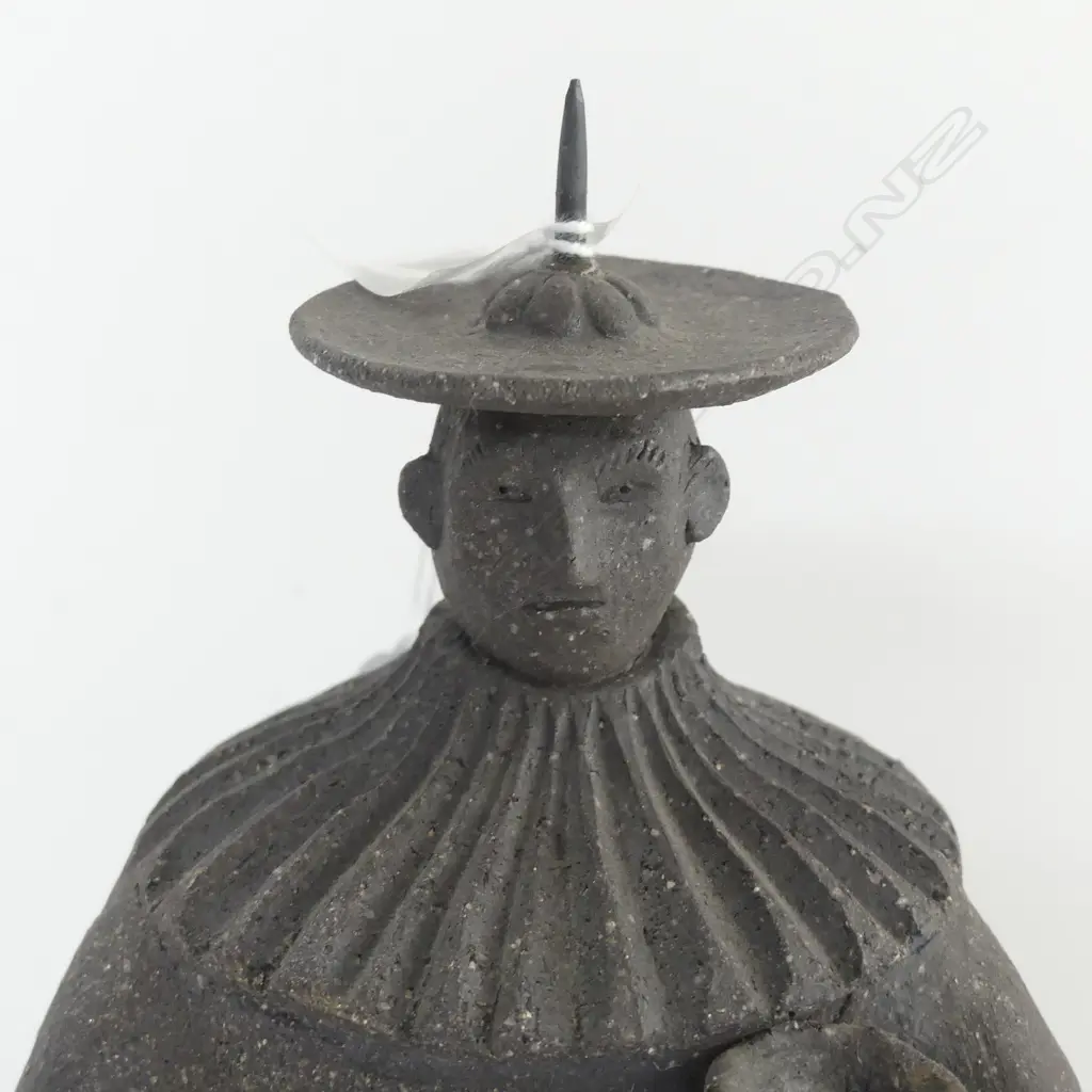 CERAMIC FIGURAL CANDLE STICK in the manner of FERNANDO BOTERO, H.210mm Image 1++