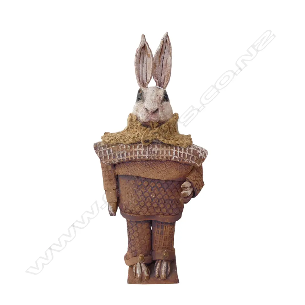 HELEN PERRETT POTTERY HARE woven cord neck scarf H.360mm Image 1++