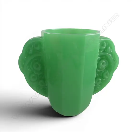 DECO GREEN GLASS VASE H.205mm