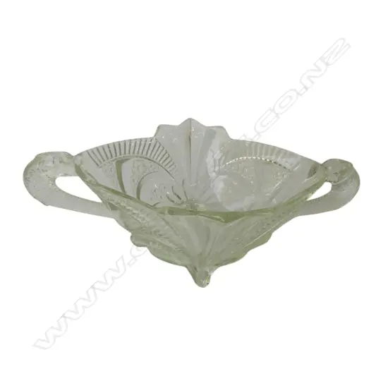 VINTAGE CUT GLASS SERPENTINE FRUIT BOWL W.400mm