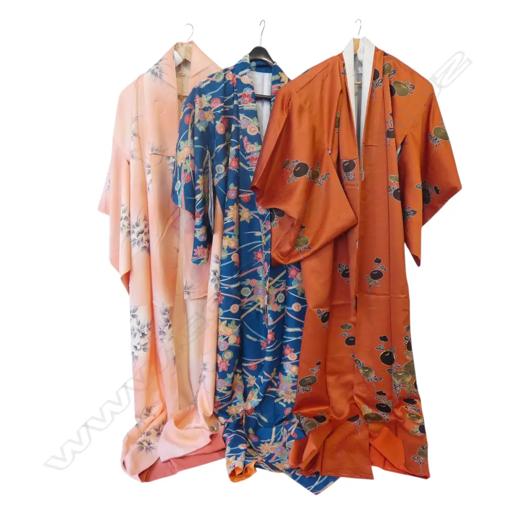 3 JAPANESE KIMONO 2 floral + other Image 1++