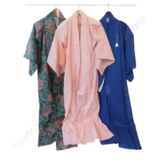 3 JAPANESE KIMONO pink, blue & floral