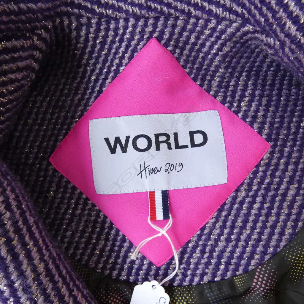WORLD PURPLE WOOL COAT, HIVER 2019 SIZE XS Image 1++