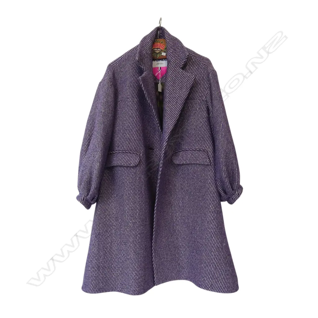 WORLD PURPLE WOOL COAT, HIVER 2019 SIZE XS Image 1++