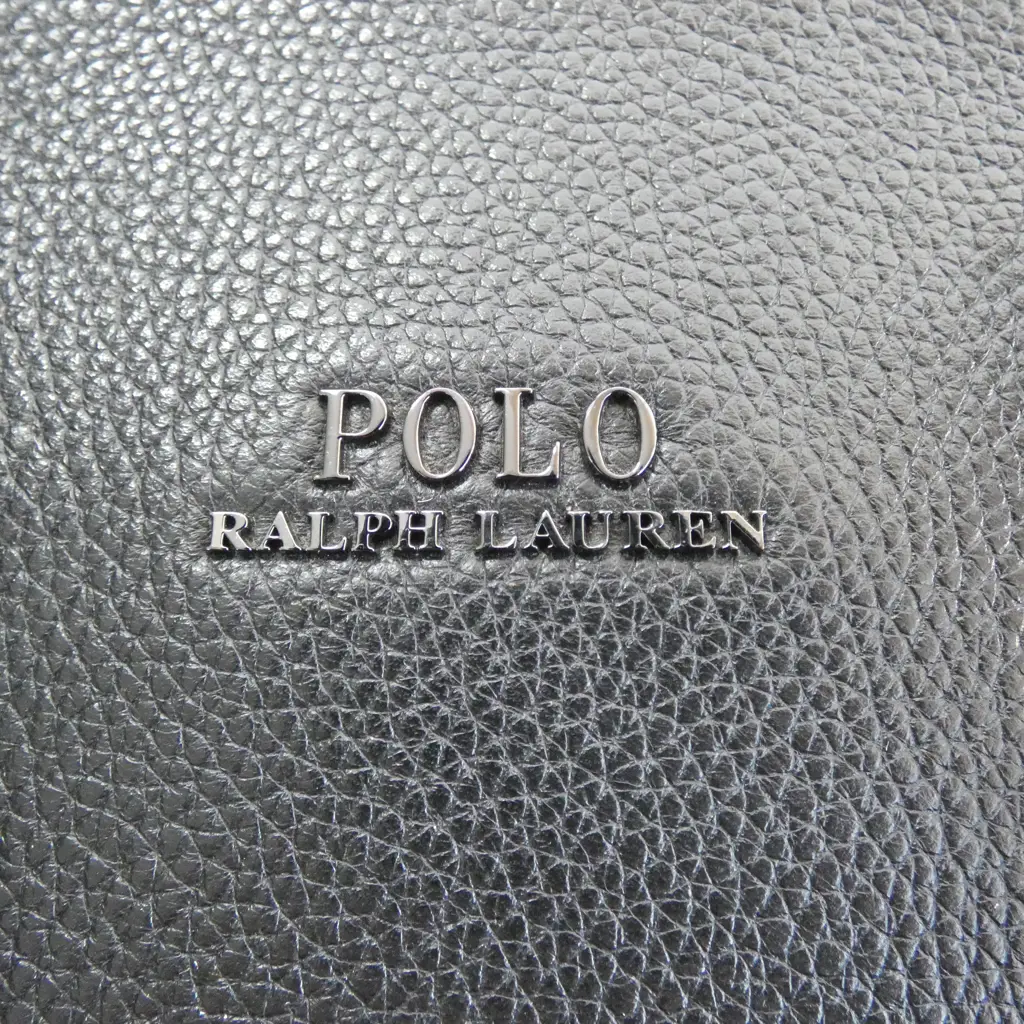POLO RALPH LAUREN BLACK LEATHER BRIEFCASE BAG W.410mm side zip missing tug Image 1++