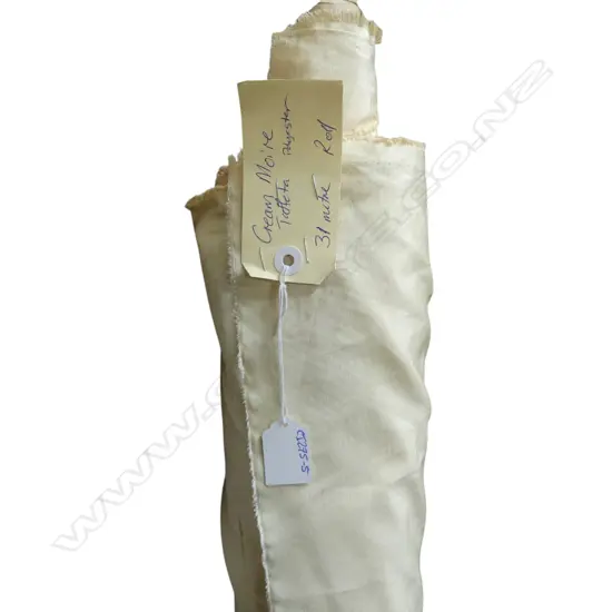 FABRIC BOLT; CREAM MOIRE, TAFFETA POLYESTER, 31M ROLL