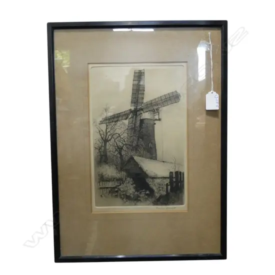 TREVOR LLOYD 'AN AN OLD LANDMARK, AUCKLAND' ETCHING 275 X 180MM 