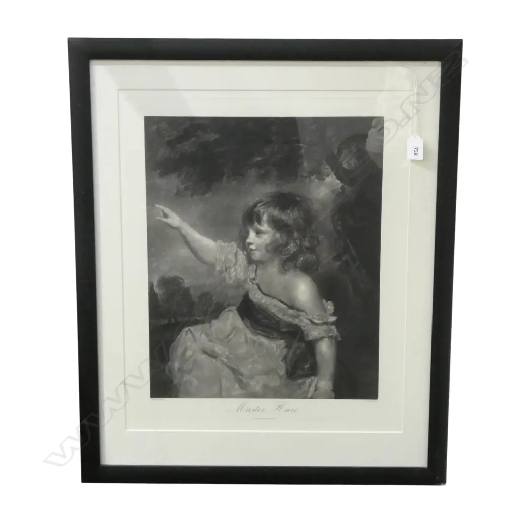 FRAMED ENGRAVING CHILD WAVING H500 W400MM Image 1++