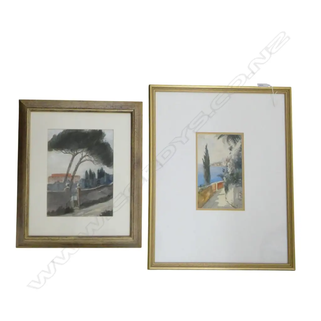 2 MEDITERRANEAN LANDSCAPES WCs 250x185 / 215x130mm Image 1++