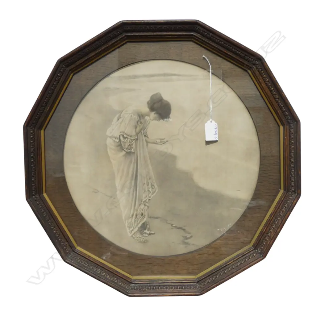 SHELL SEEKER PRINT 345mm dia IN OCTAGONAL FRAME 475mm dia Image 1++