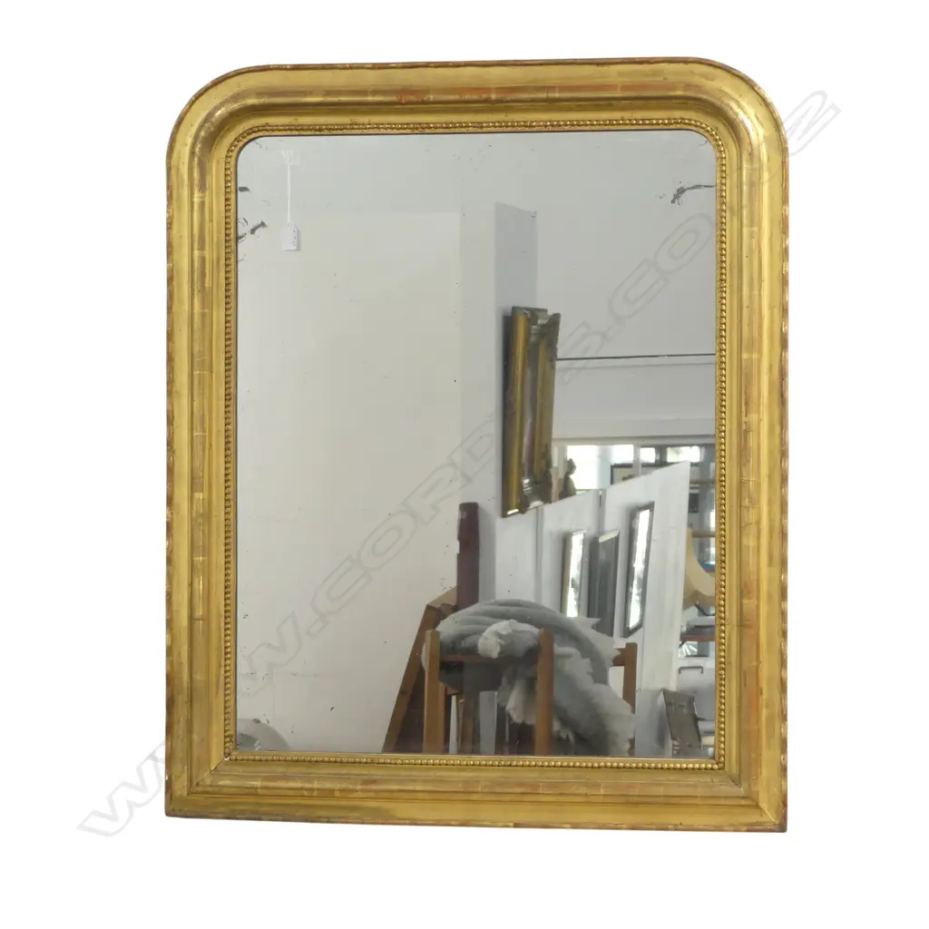 ANTIQUE GILT FRAMED OVERMANTLE MIRROR H1030 W830MM Image 1++