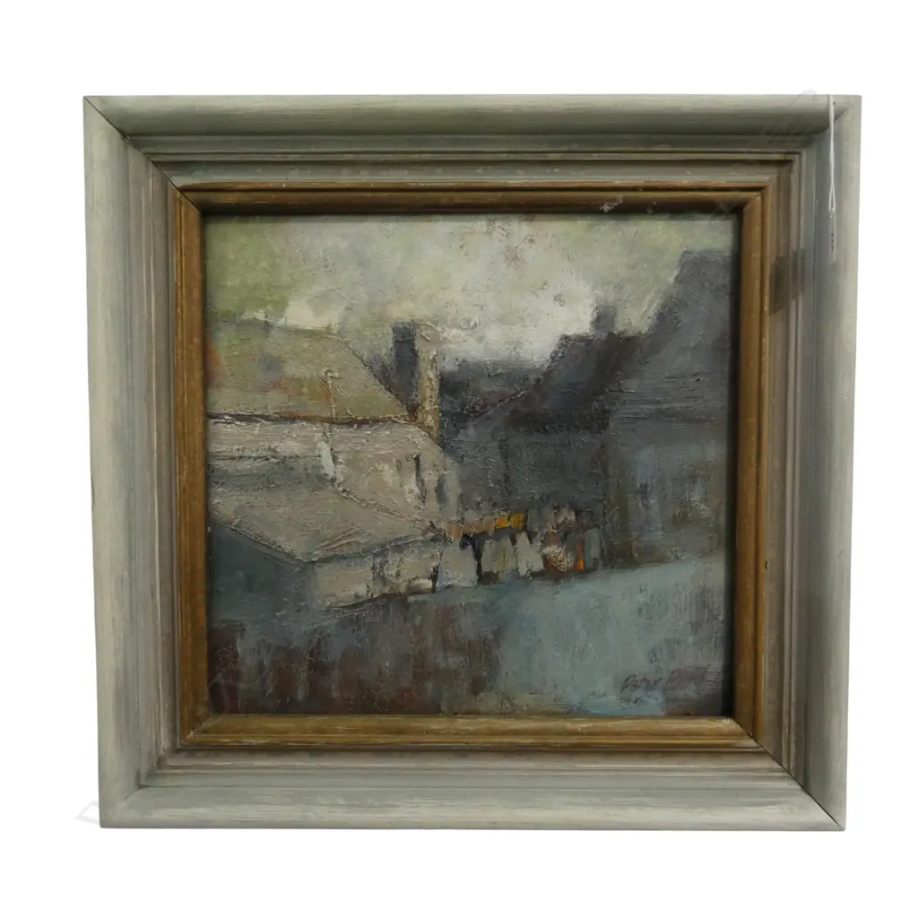PETER REID, 'HOUSES, PONSONBY, OIL ON BOARD, SIGNED, 350 X 370mm Image 1++