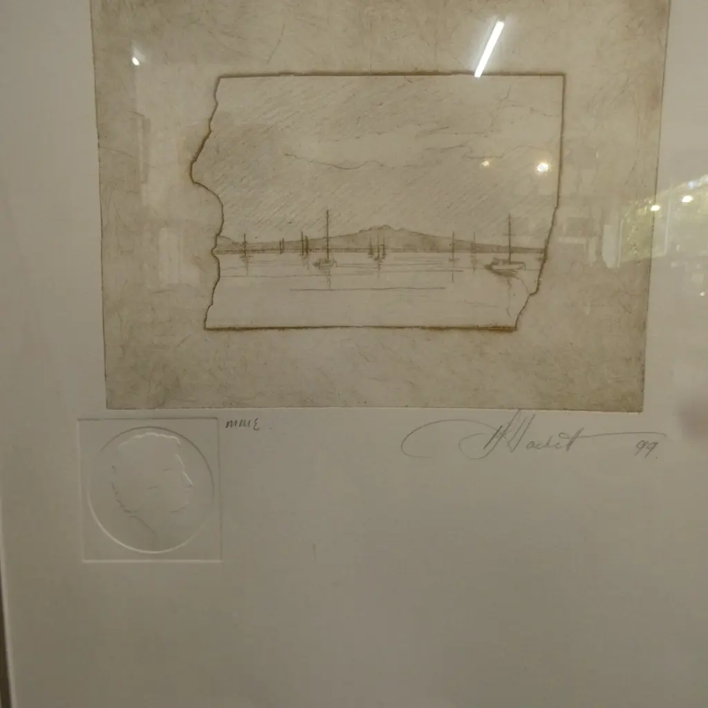 FRAMED PENCIL SKETCH RANGATOTO SIGNED PJ HACKETT H350 W260MM Image 1++