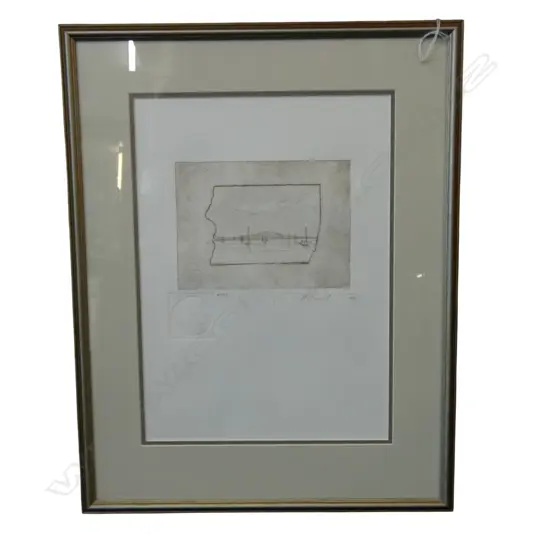 FRAMED PENCIL SKETCH RANGATOTO SIGNED PJ HACKETT H350 W260MM