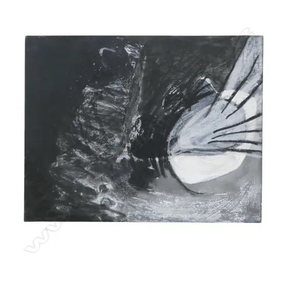 CAT FOOKS, UNTITLED ABSTRACT, MIXED MEDIA ON CANVAS ON BOARD, SIGNED & DATED 1999 380x480mm