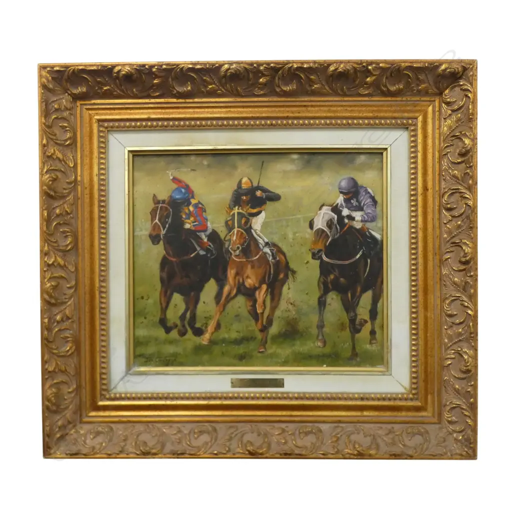 JOS COUFREUR 'HANGOVER HARRY' OIL ON BOARD 295x345mm frame w. faults Image 1++