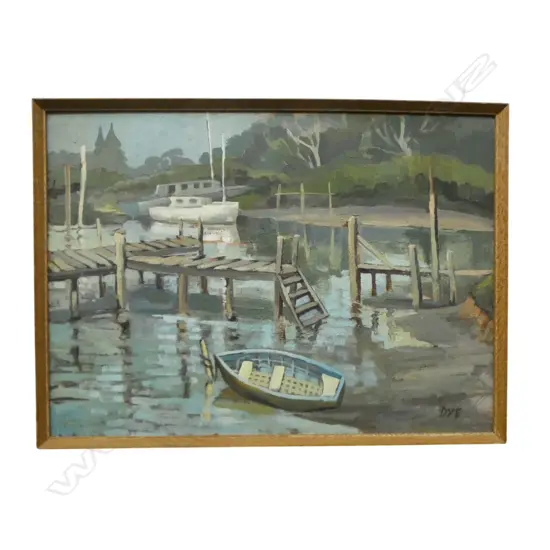 JOCELYN DYE, UNTITLED LOW TIDE, OIL ON BOARD, 450x630mm