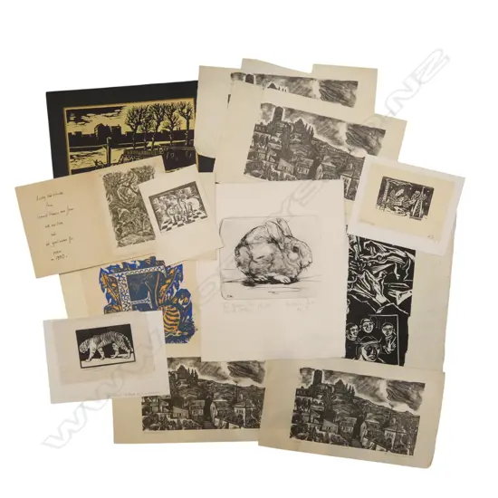 HELLMUTH WEISSENBORN, GROUP OF WOOD ENGRAVINGS AND WOODCUT PRINTS, VARIOUS SIZES, ALL UNFRAMED