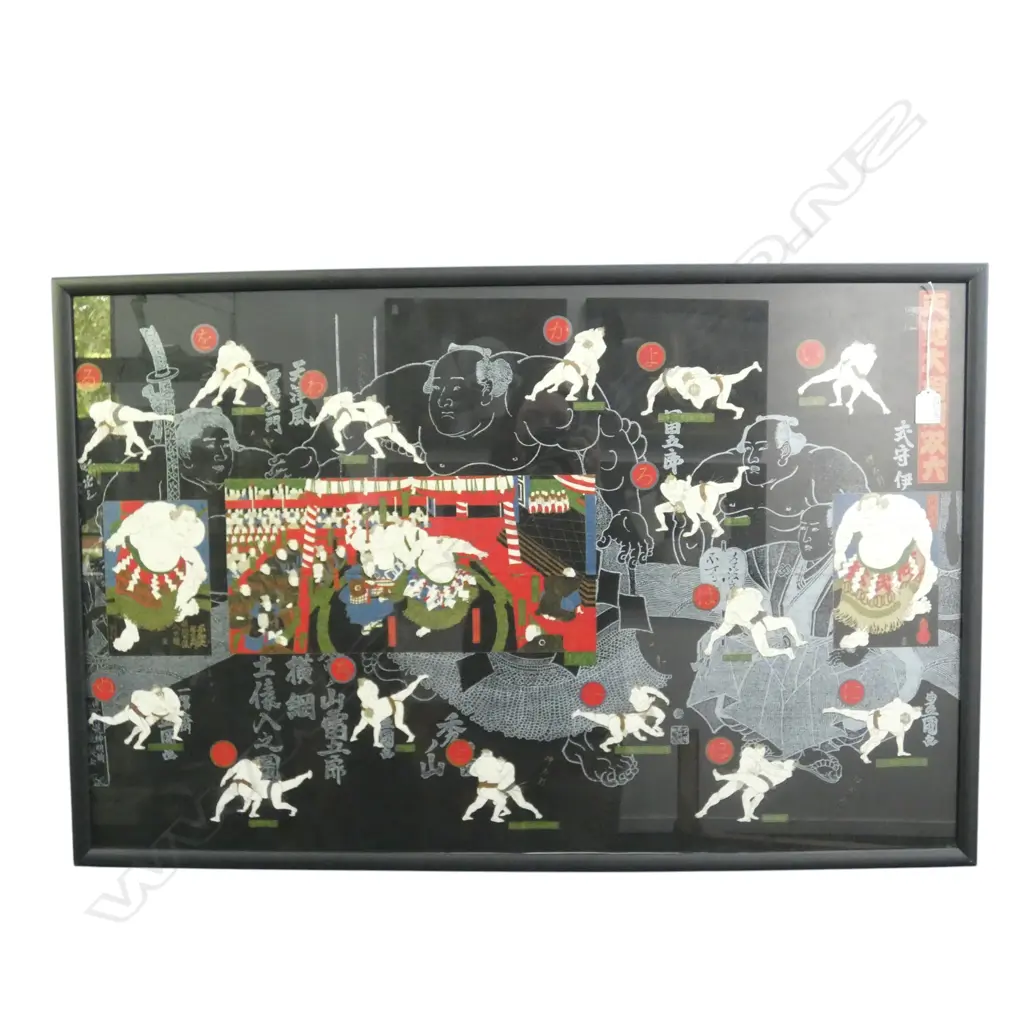 JAPANESE SUMO WRESTING PRINT 605x955mm Image 1++