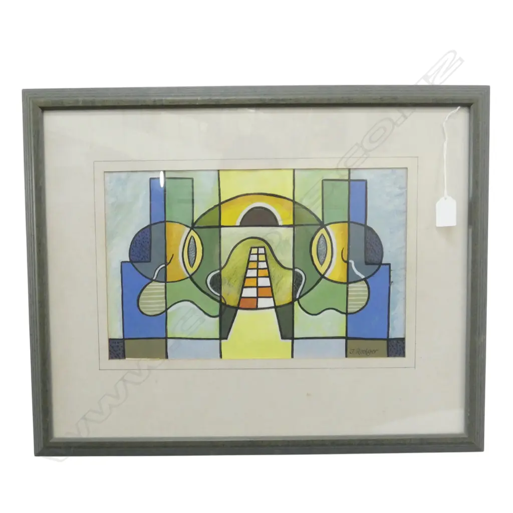 J. RODGER, ABSTRACT, ACRYLIC ON PAPER 230x360mm Image 1++