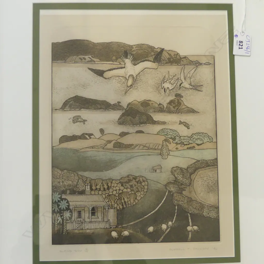 RUSSELL M. JACKSON 'BLAND BAY' PRINT 12/100 SIGNED & DATED '84 335x260mm Image 1++