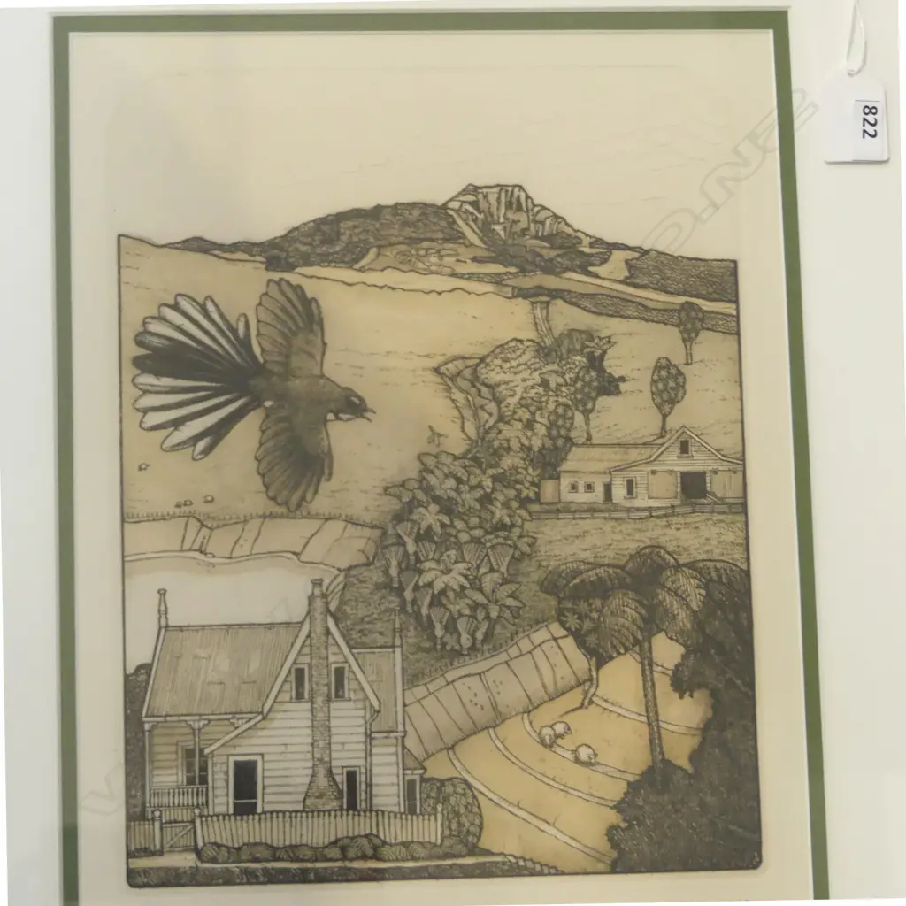 RUSSELL M. JACKSON 'WHANGAROA' PRINT 26/100 SIGNED & DATED '84 335x260mm Image 1++