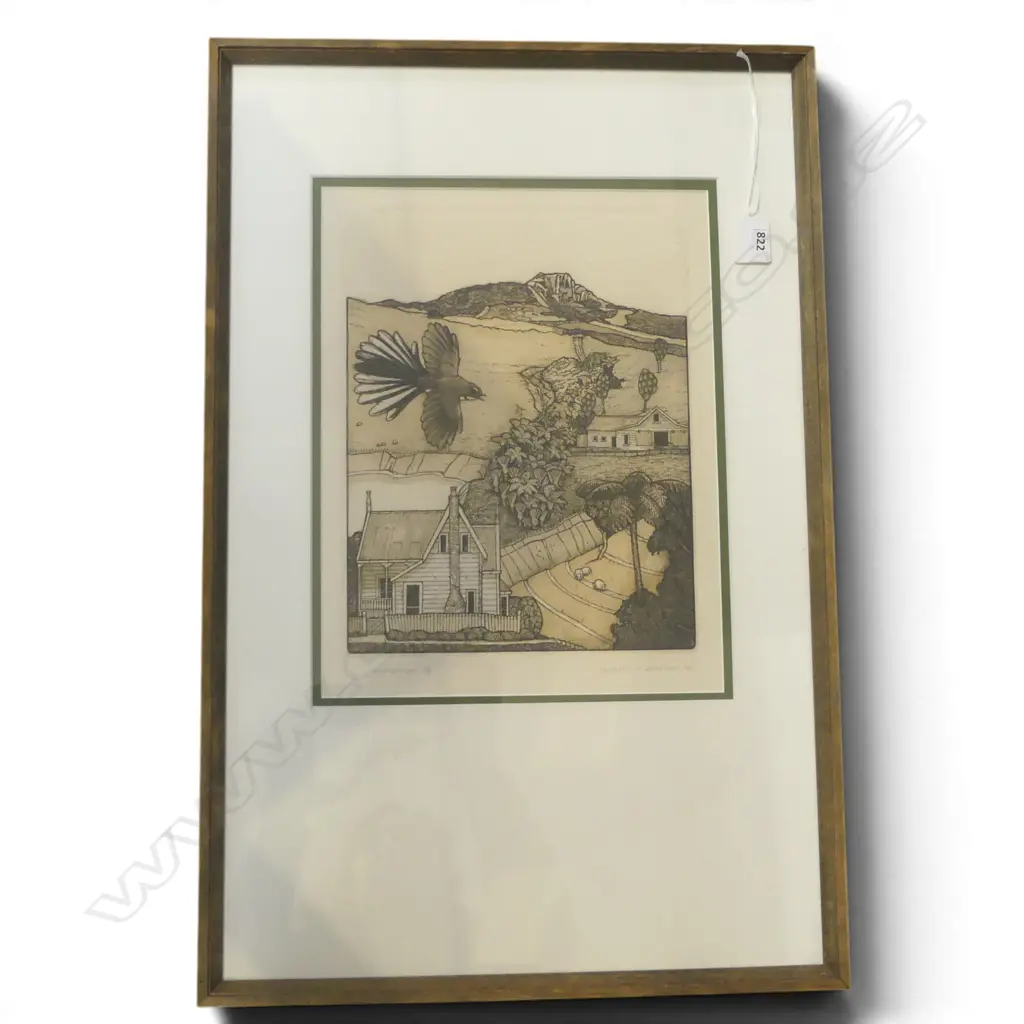 RUSSELL M. JACKSON 'WHANGAROA' PRINT 26/100 SIGNED & DATED '84 335x260mm Image 1++