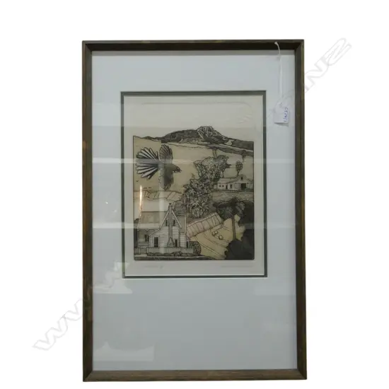 RUSSELL M. JACKSON 'WHANGAROA' PRINT 26/100 SIGNED & DATED '84 335x260mm