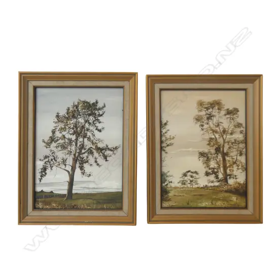 PR FRAMED OILS ON BOARD GLEN MURRY & PUTARURU SIGNED JUDITH MORETON H270 W190MM