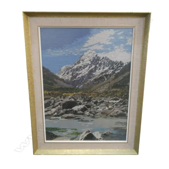 FRAMED FELTEX? MT. COOK EMBROIDERY 500x375mm
