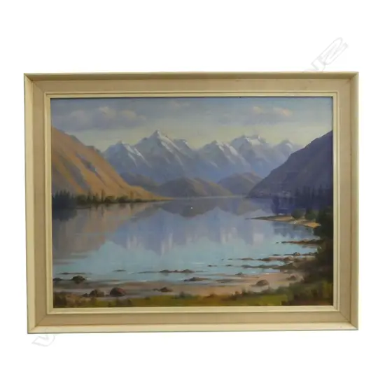 F. S. DROMGOOLE 1910-88, LAKE WANAKA, OIL ON BOARD 445x595mm