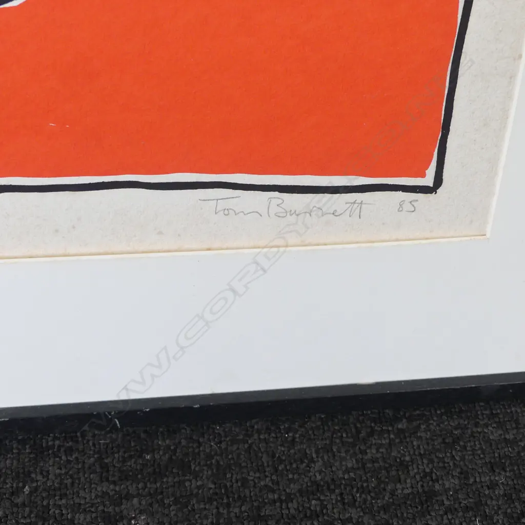 TOM BURNETT 'GOATFISH' SCREENPRINT 9/80 695x525mm SIGNED & DATED '85 - NO GLASS / FOXING Image 1++
