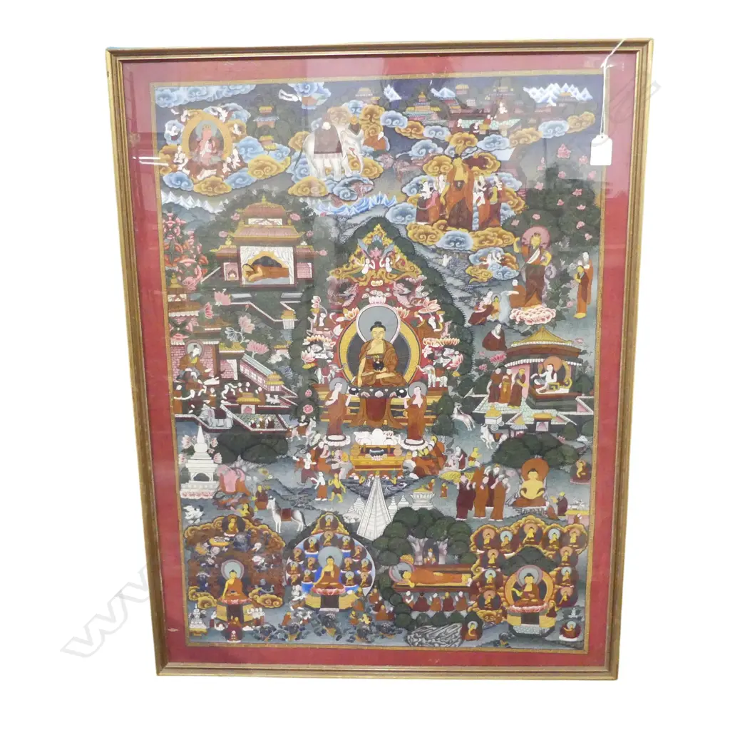 FRAMED TIBETAN THANGKA 800x600mm Image 1++