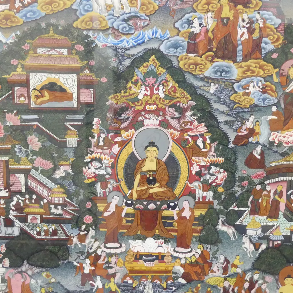 FRAMED TIBETAN THANGKA 800x600mm Image 1++