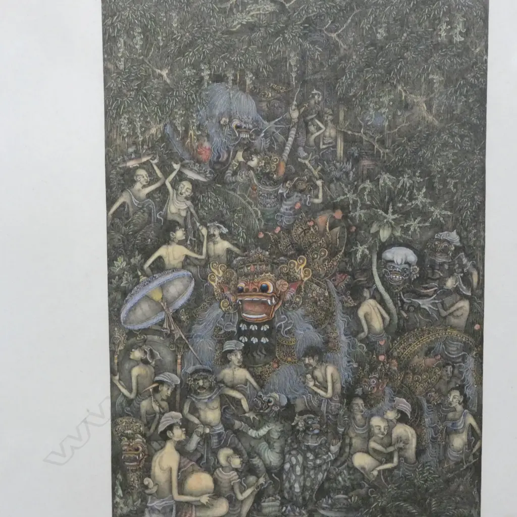 2 FRAMED INDONESIAN WORKS 140x95mm Image 1++