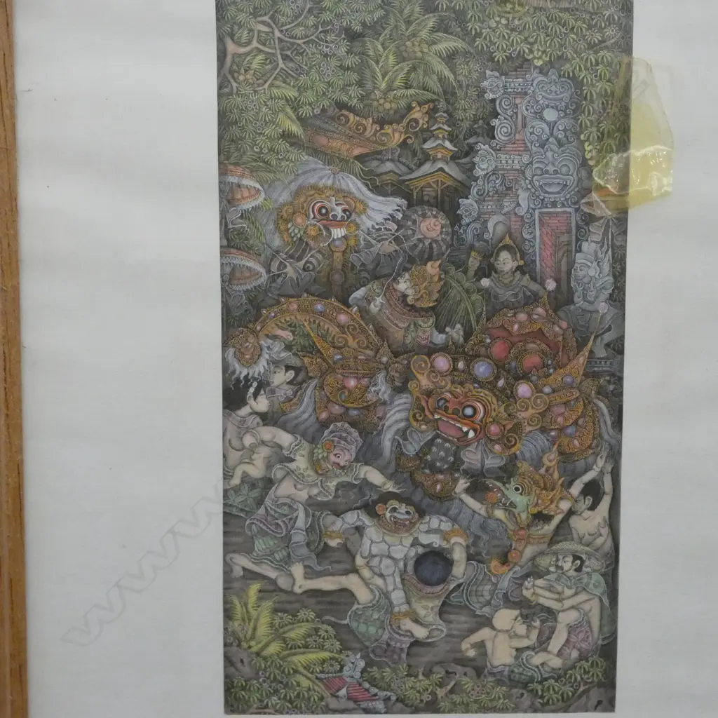 2 FRAMED INDONESIAN WORKS 140x95mm Image 1++