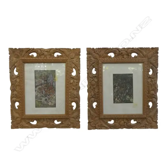 2 FRAMED INDONESIAN WORKS 140x95mm