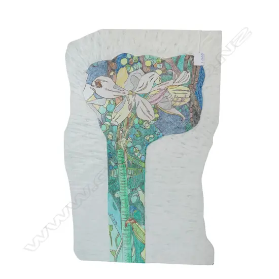 PAINTING SIGNED D.C.B. '96, LILY MONOLOGUE, MIXED MEDIA, 610x380mm