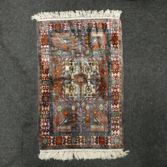 HAND KNOTTED SILK RUG 800x515mm