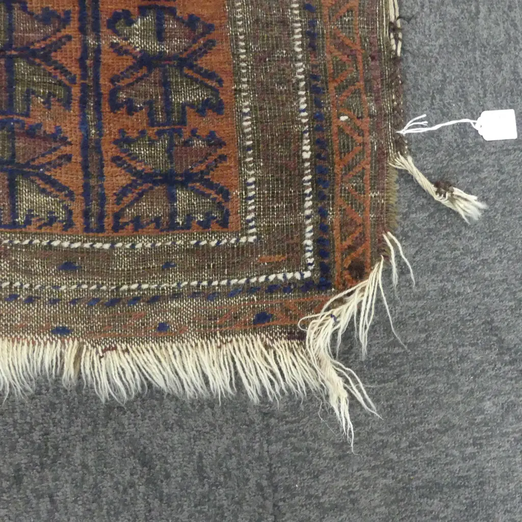 HAND KNOTTED ALL WOOL PRAYER RUG 1250x830mm Image 1++